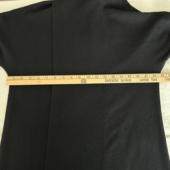 Chicos Women Sweater Cardigan Size M 1 Black Open Shawl Front Half Dolman Sleeve - Picture 9 of 12